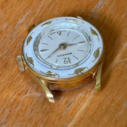 25mm Vintage Manson Patterned Flower Bezel Swiss Manual Basis Watch ZZ PARTS