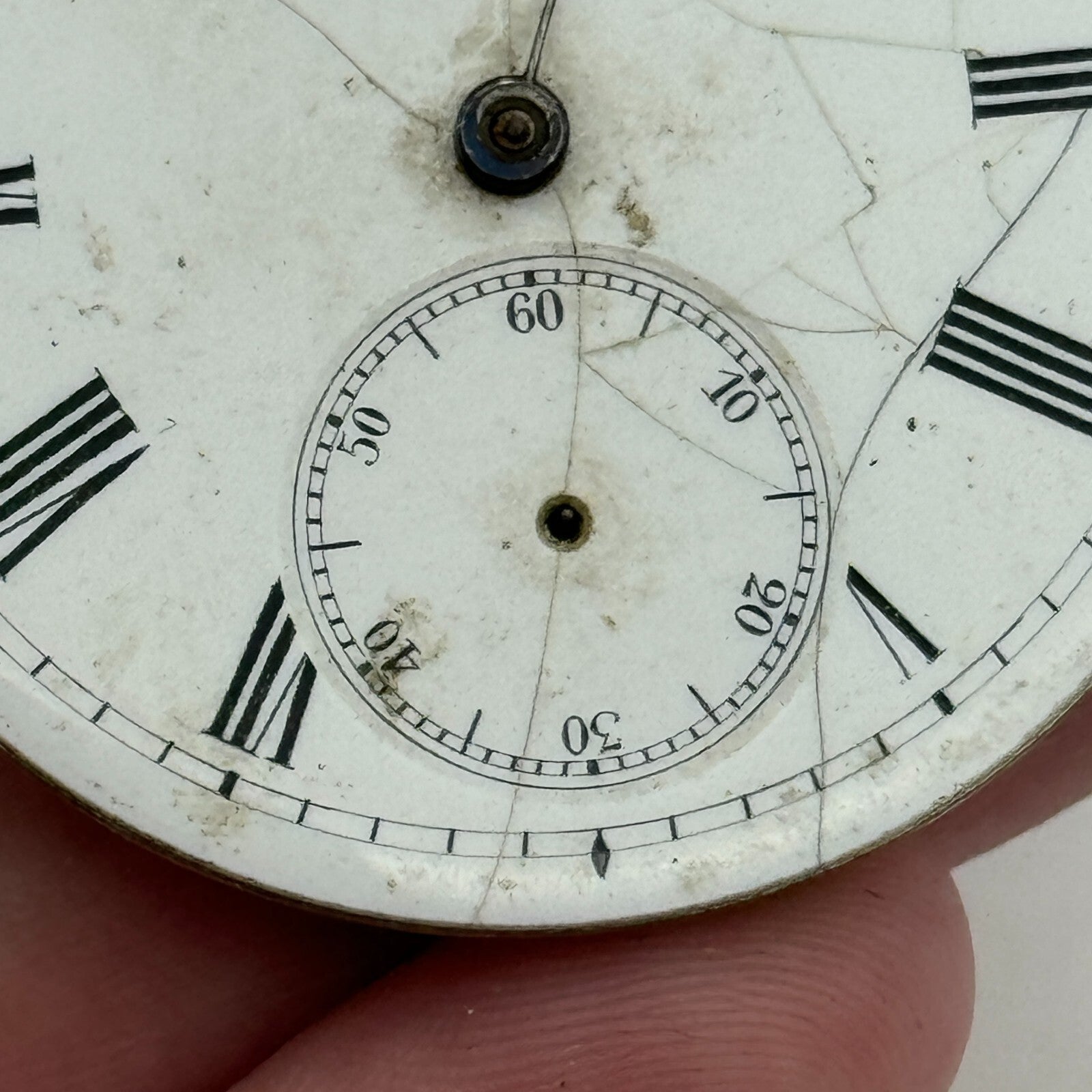 45.1mm Antique Unidentified Key Wound Pocket Watch Movement PARTS REPAIR SPARES