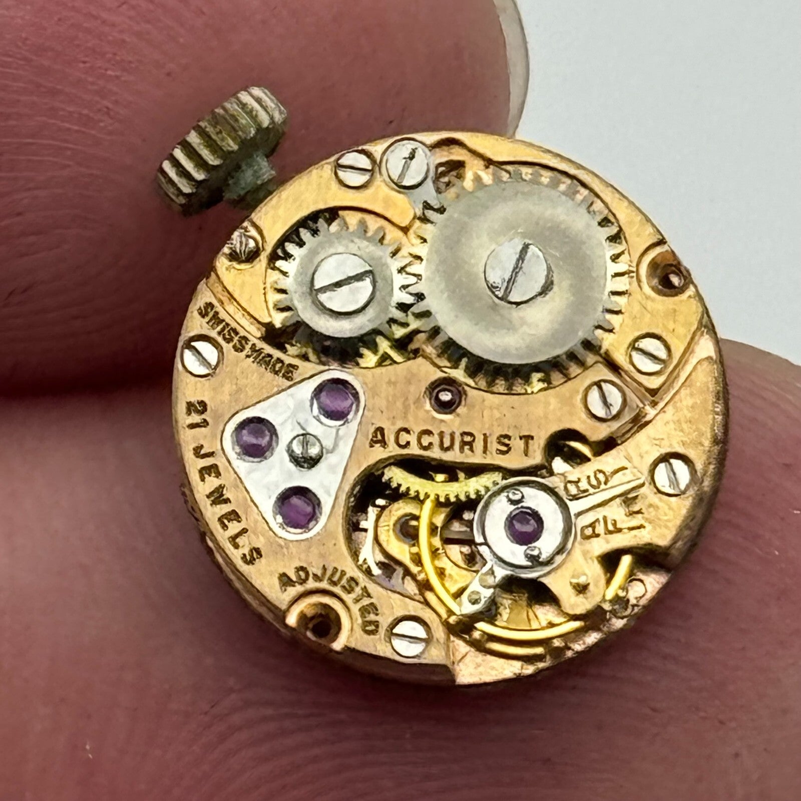 13.6mm Accurist Felsa 21 Balance Ok Manual Wind Swiss Watch Movement PARTS SPARE