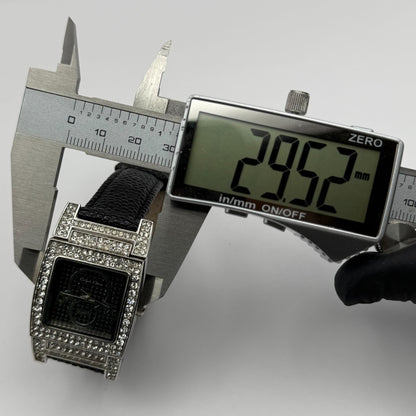 Ralph Klein CNL Ladies Quartz Watch Black Dial Crystal Bezel Working 29mm