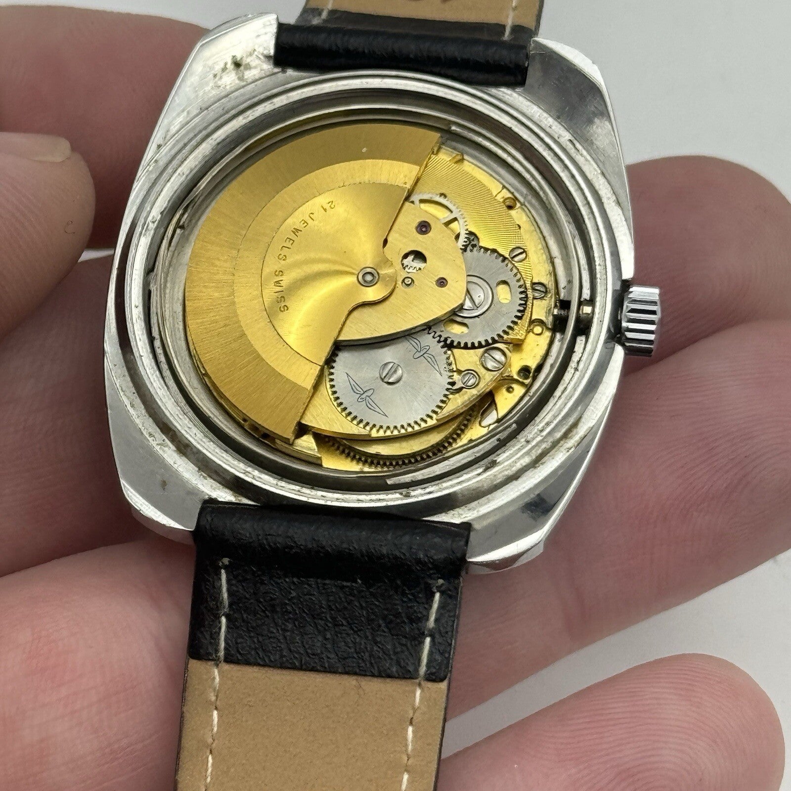 36mm Men’s Rotary Automatic AS 1916 Sweep Seconds Day Date Watch TO RESTORE