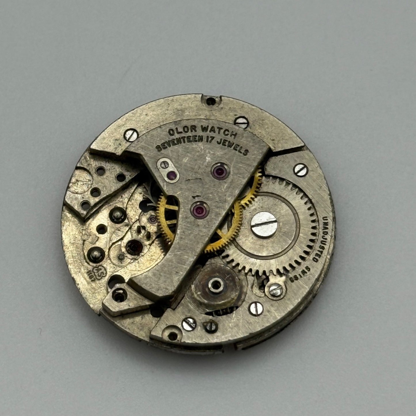 AS 1187 Watch Movement Olor 17J Manual Wind Vintage Swiss Parts Repair 25.9mm