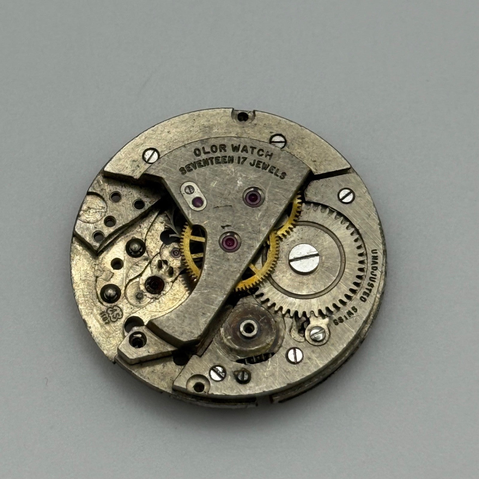 AS 1187 Watch Movement Olor 17J Manual Wind Vintage Swiss Parts Repair 25.9mm