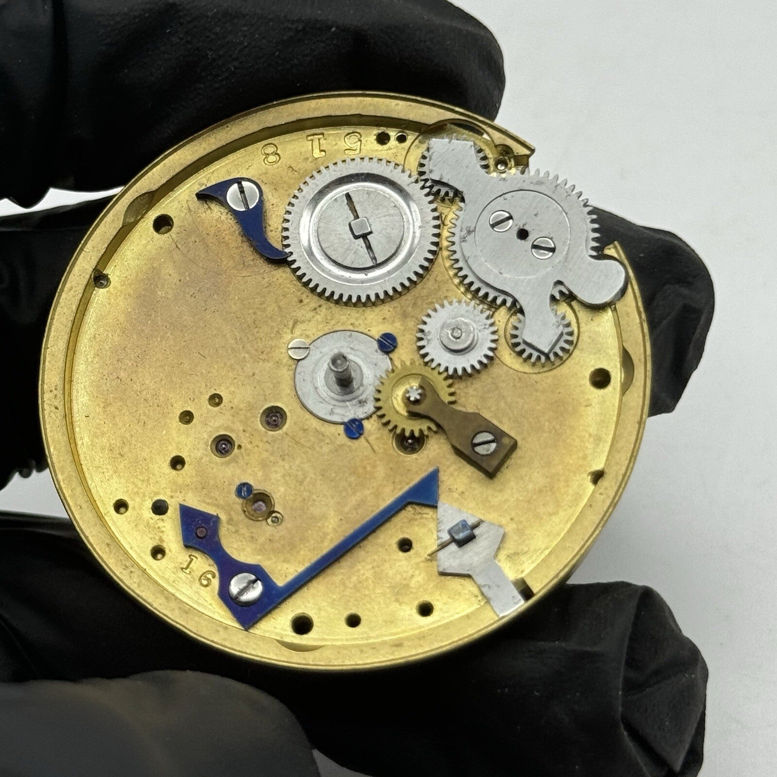 44.9mm Centre Seconds Chronograph Antique Pocket Watch Movement FOR PARTS
