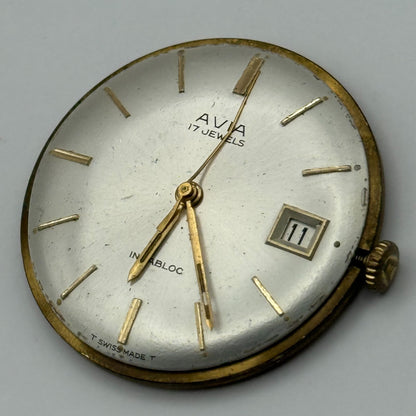 ETA 2408 Watch Movement Avia Manual Wind Vintage Swiss Parts Repair 31.4mm