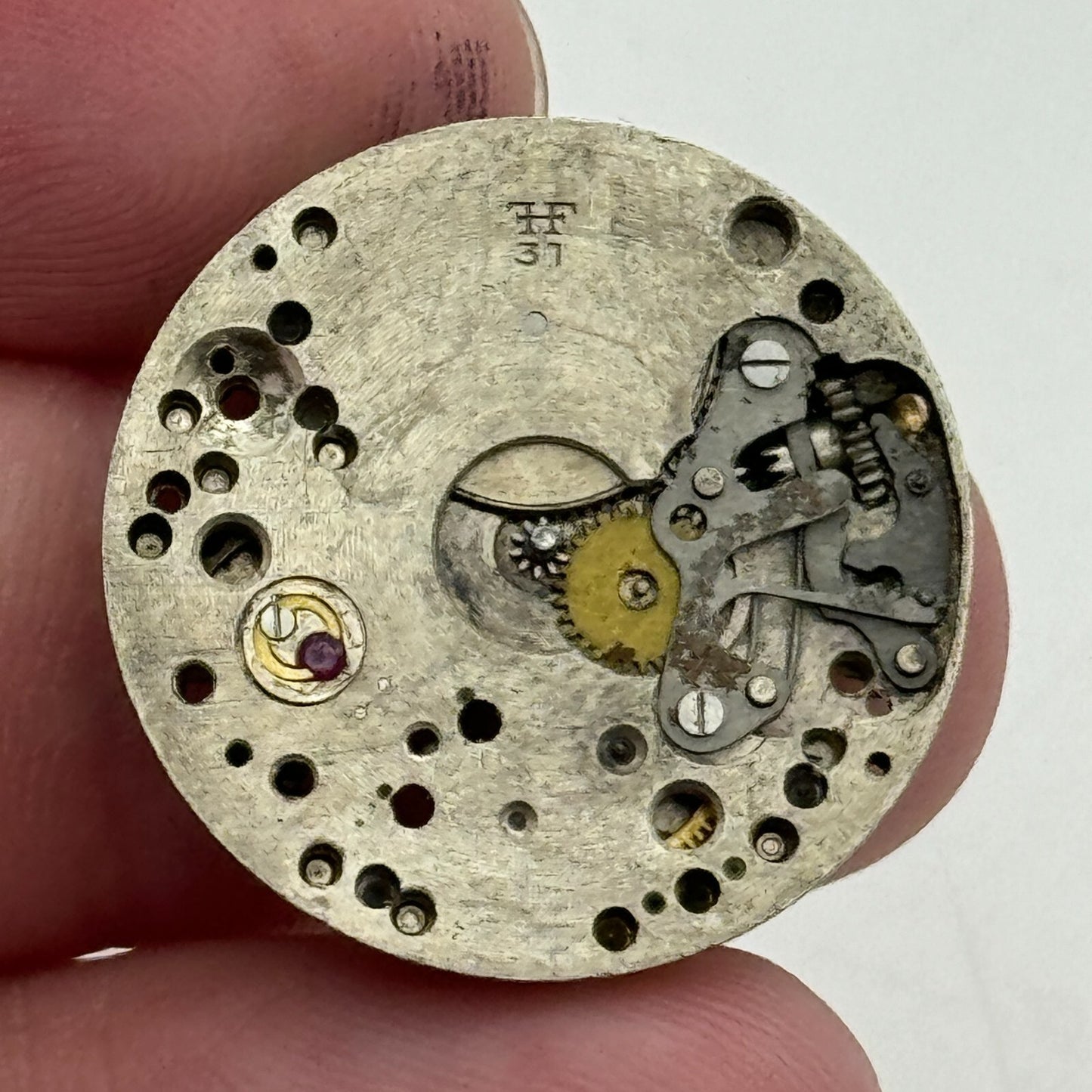 23.6mm FHF 37 Swiss 15 Jewels Manual Wind Watch Movement Vintage PARTS SPARES