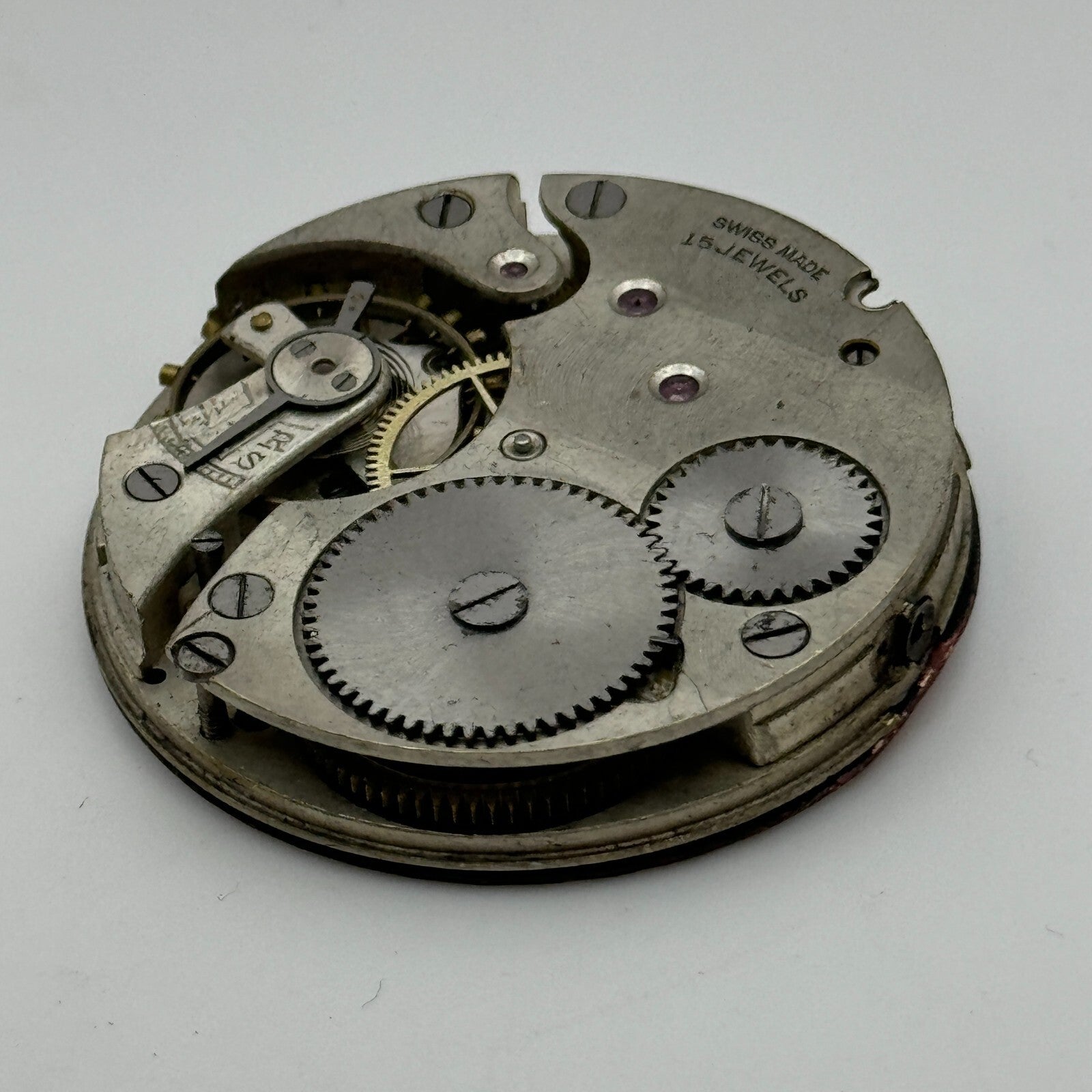 43mm Hunter 15 Jewels Swiss Balance Ok Pocket Watch Movement PARTS REPAIR