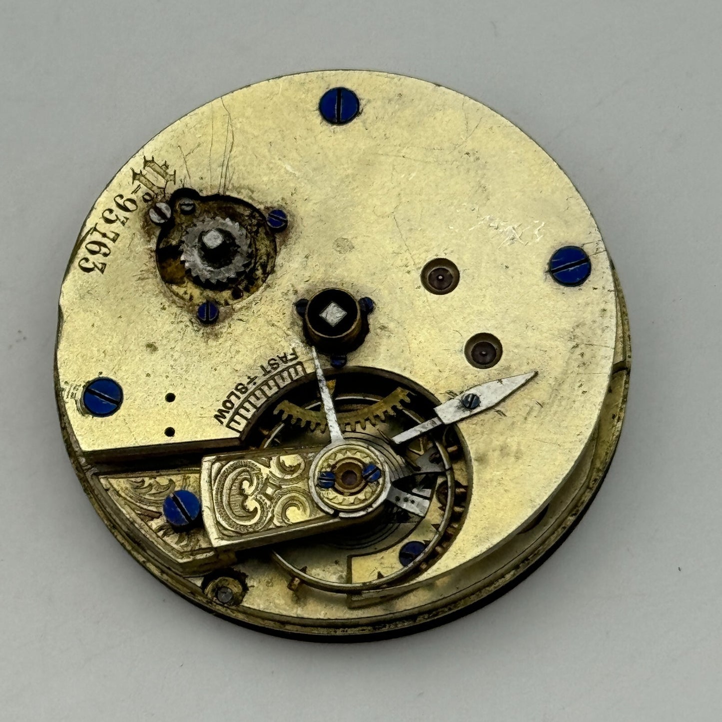 40.7mm Antique Unidentified Interesting Key Wound Pocket Watch Movement PARTS