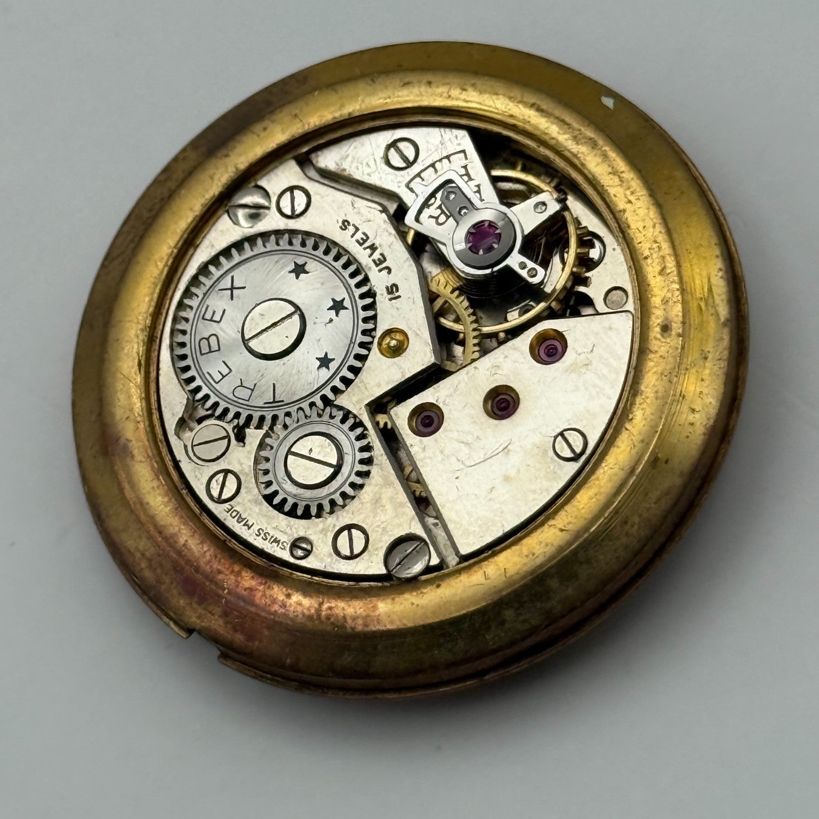 Majex Trebex 15 Jewels Watch Movement Manual Wind Vintage Parts Repair 32.9mm