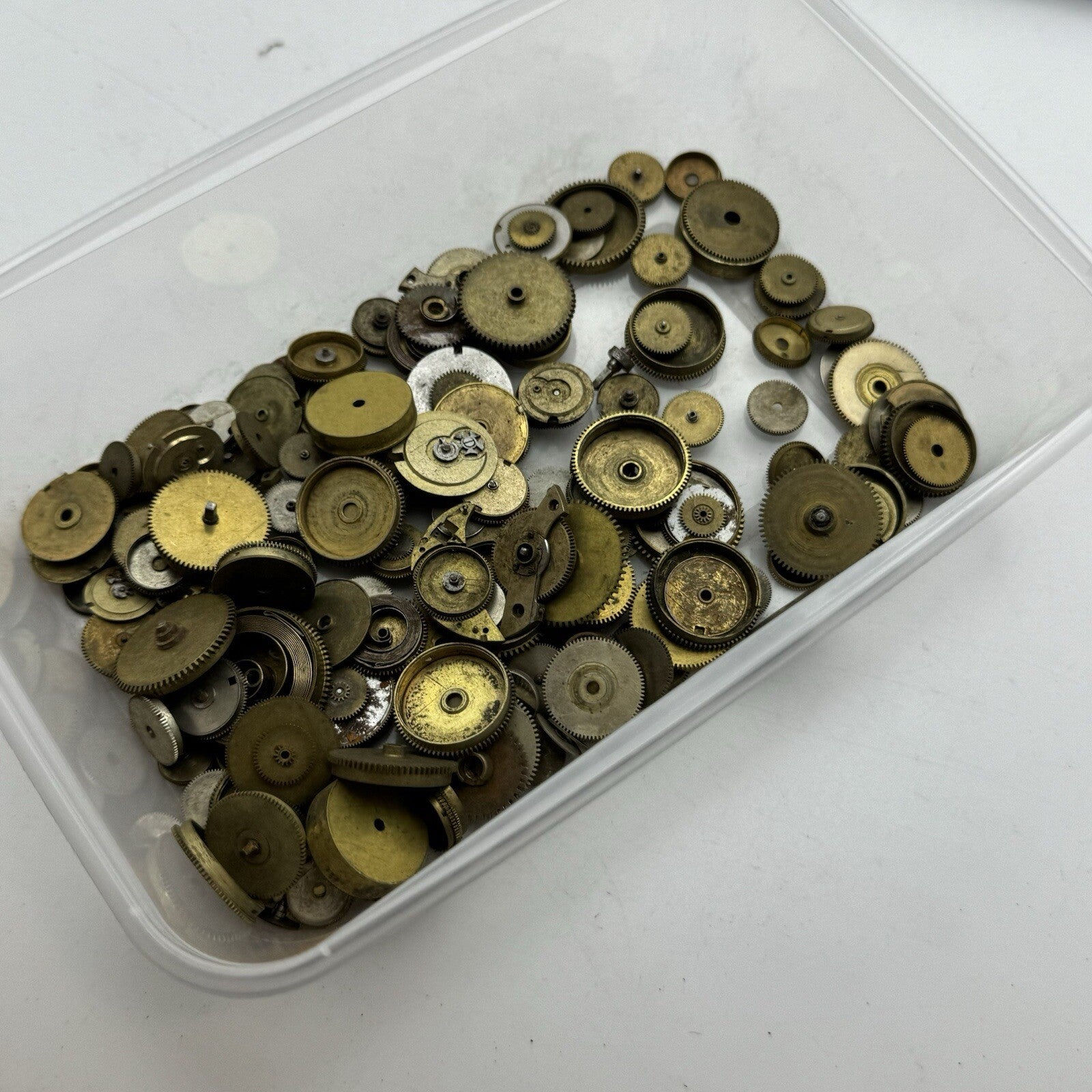195 Grams Job Lot Of Mainspring Barrels Assorted Parts / Repairs Watchmakers