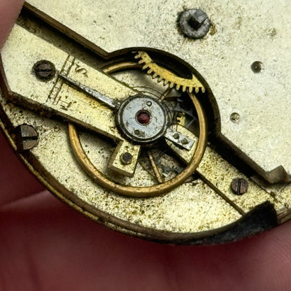 47.6mm Antique Unidentified Key Wound Pocket Watch Movement Dial PARTS REPAIR