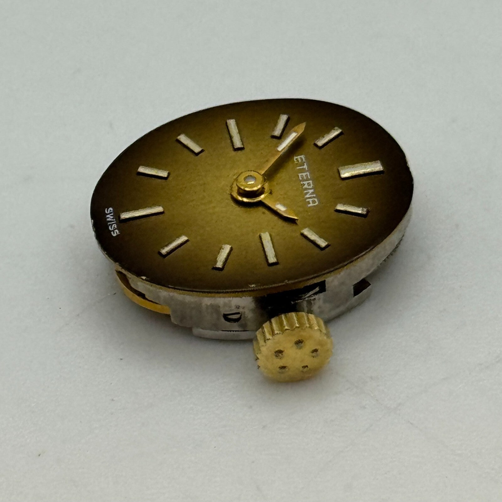 13mm Ladies Eterna 1447K Manual Wind Watch Swiss Movement Dial Hands Crown PARTS