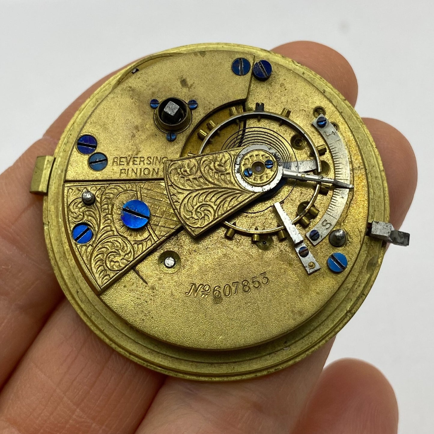 46.4mm Antique Key Wound Pocket Watch Movement PARTS REPAIR SPARES