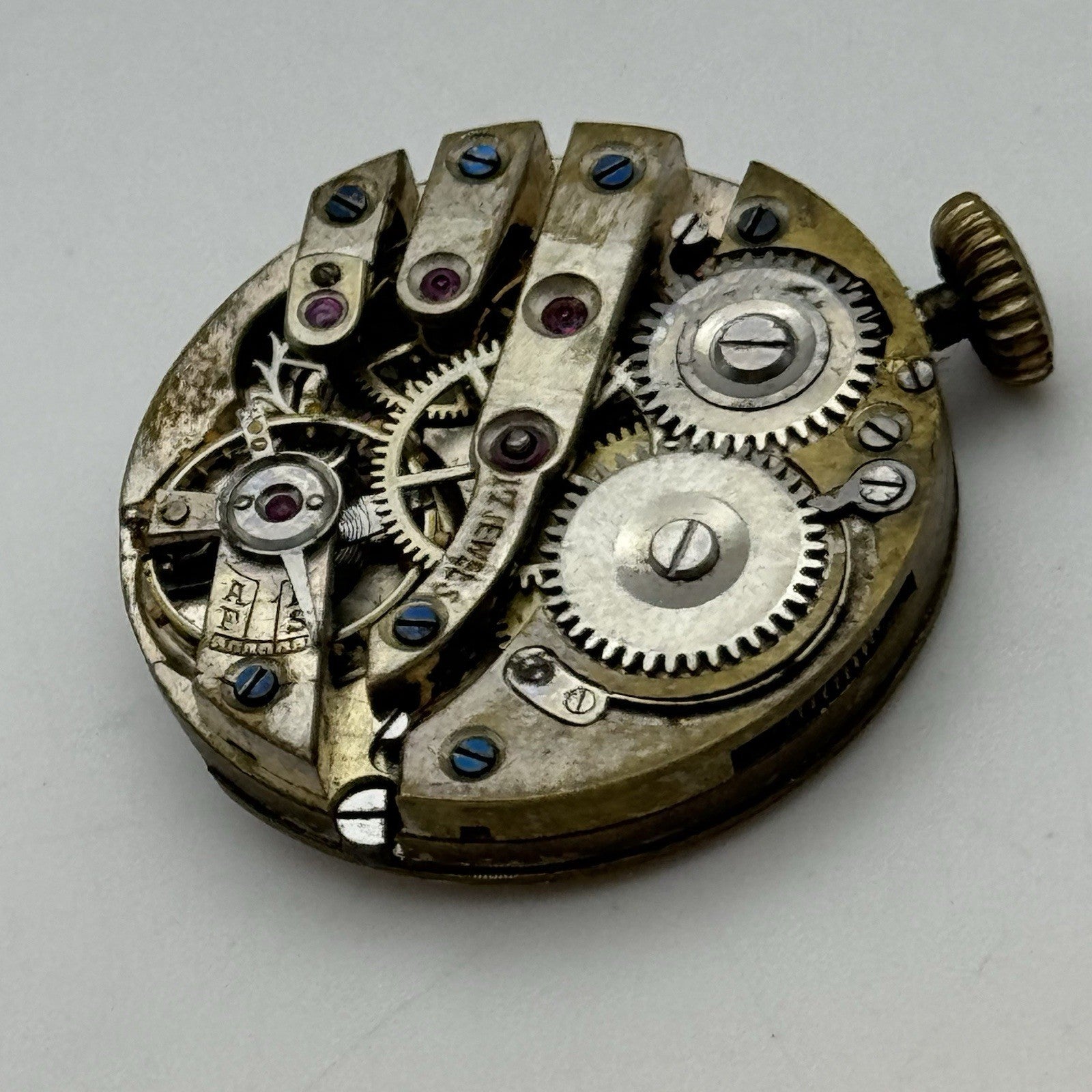 24.9mm Unidentified High Grade 17 Jewels Trench Watch Movement Manual Wind PARTS