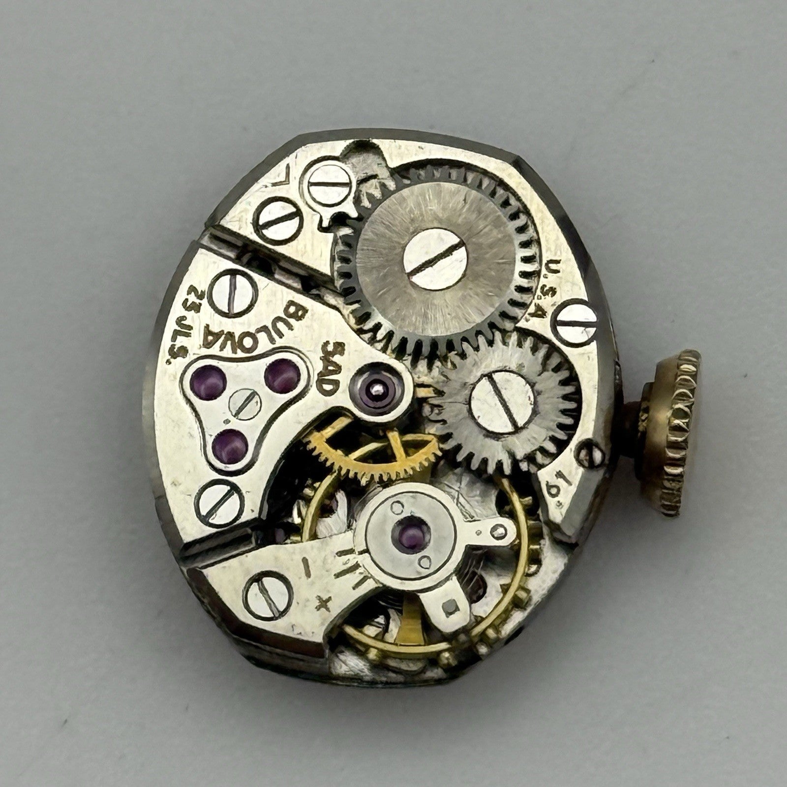 13.1mm Vintage Ladies Bulova 5AD Manual Wind Swiss Watch Movement PARTS REPAIR