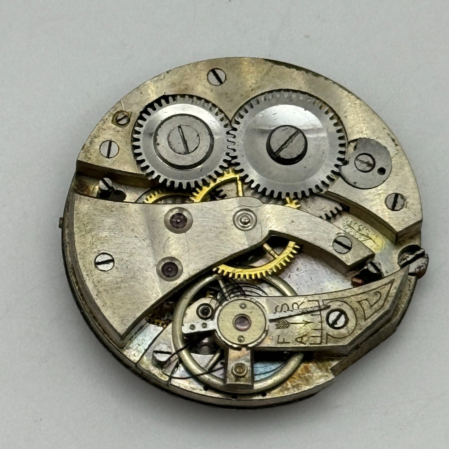 28mm Men's Unidentified Leaf Mark Manual Wind Watch Movement Swiss Vintage PARTS