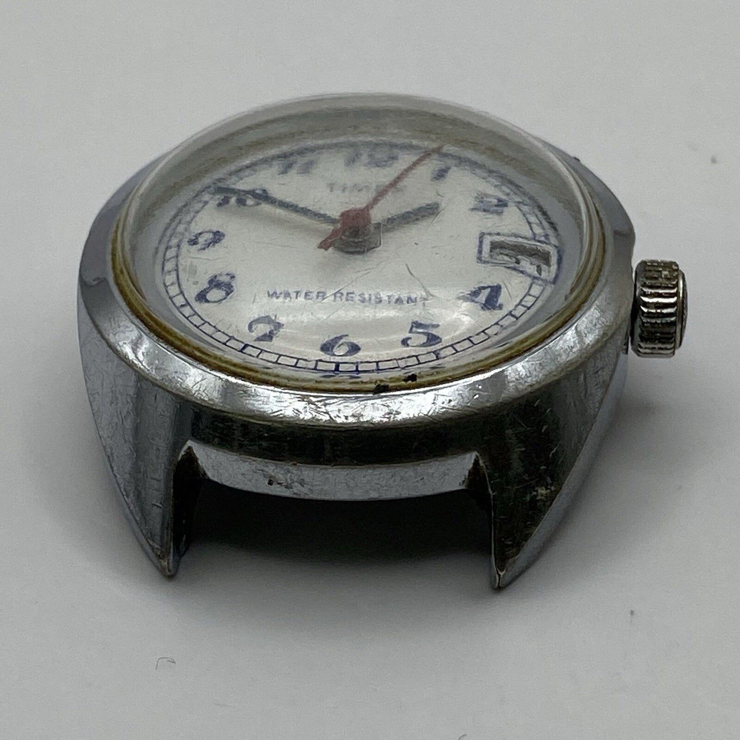 27mm Ladies Timex Sweep Seconds Date Dial GB Made Watch Head TO RESTORE