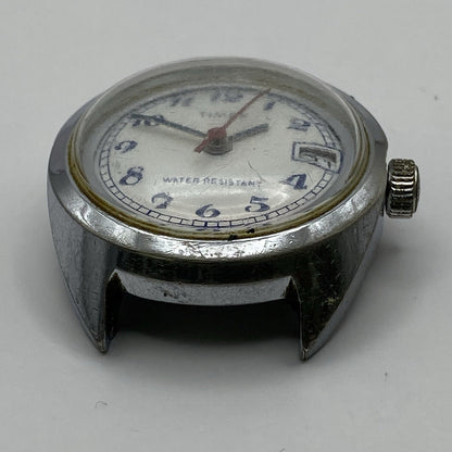 27mm Ladies Timex Sweep Seconds Date Dial GB Made Watch Head TO RESTORE