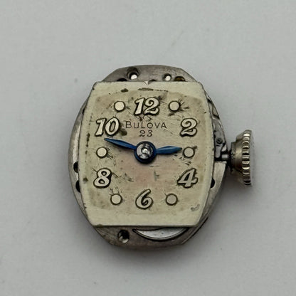 13.1mm Vintage Ladies Bulova 5AD Manual Wind Swiss Watch Movement PARTS REPAIR