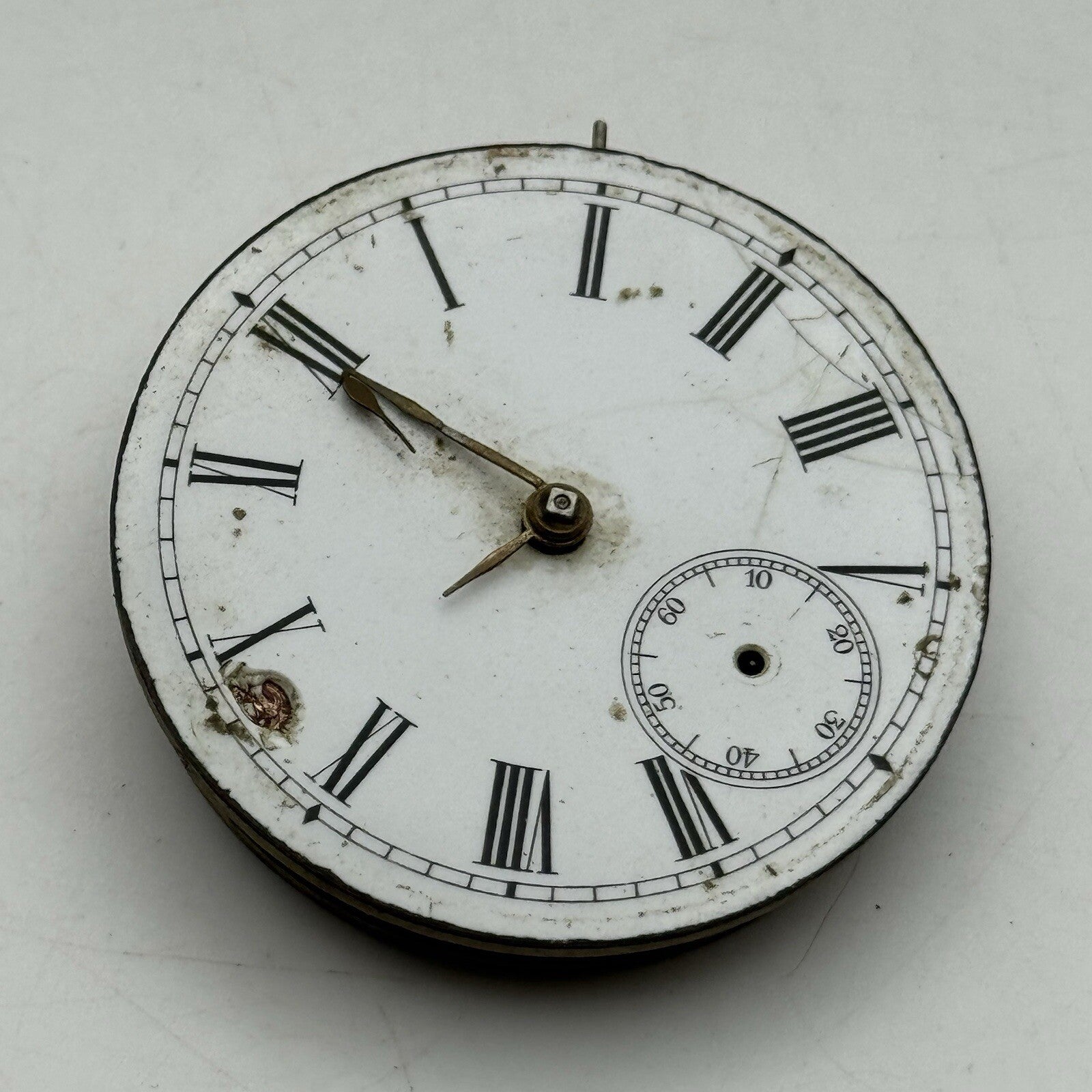 45.9mm Manual Wind No Pocket Watch Movement Roman Numerals Dial FOR PARTS