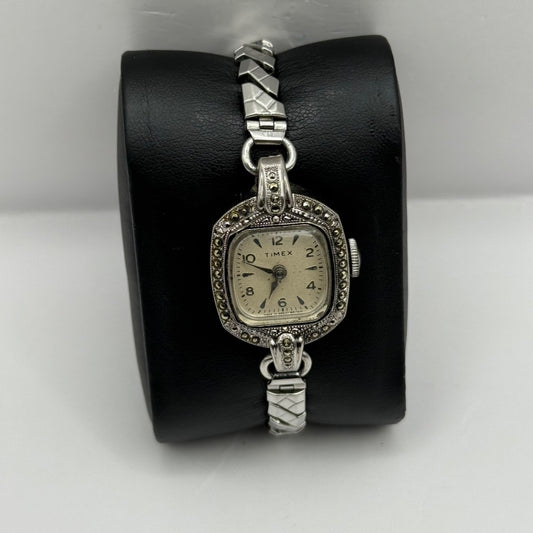 24mm Vintage Timex V-Conic Escapement Great Britain Marcasite Manual Watch PARTS