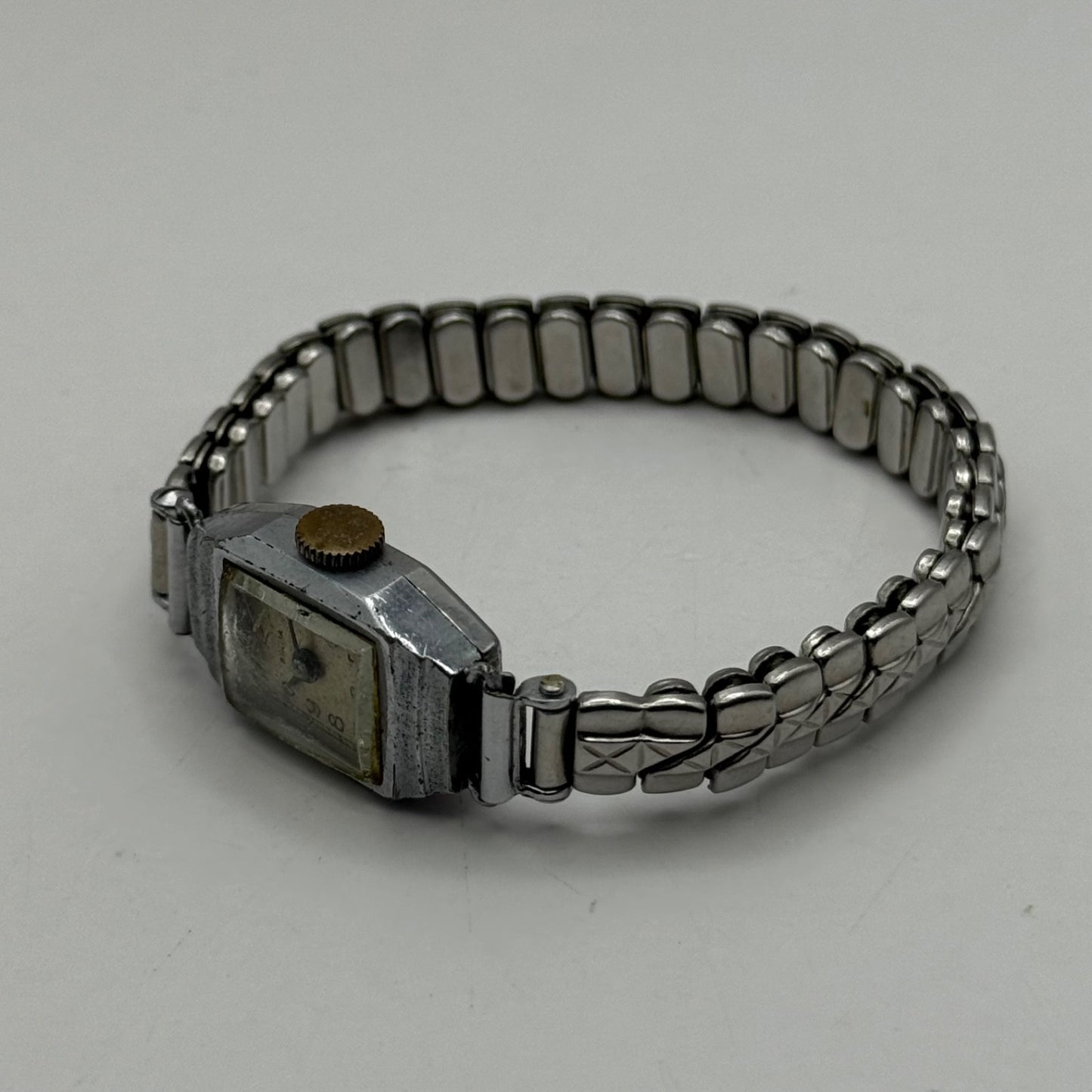 14mm Vintage Ladies Manual Wind Stainless Steel Sizor Band Watch PARTS / REPAIR