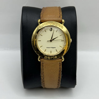 30mm Working Ladies Vintage Courreges Paris 5Y31-1000 Gold Plated Quartz Watch