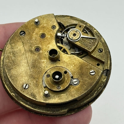 46.8mm Antique Unidentified Key Wound Pocket Watch Movement PARTS REPAIR SPARES