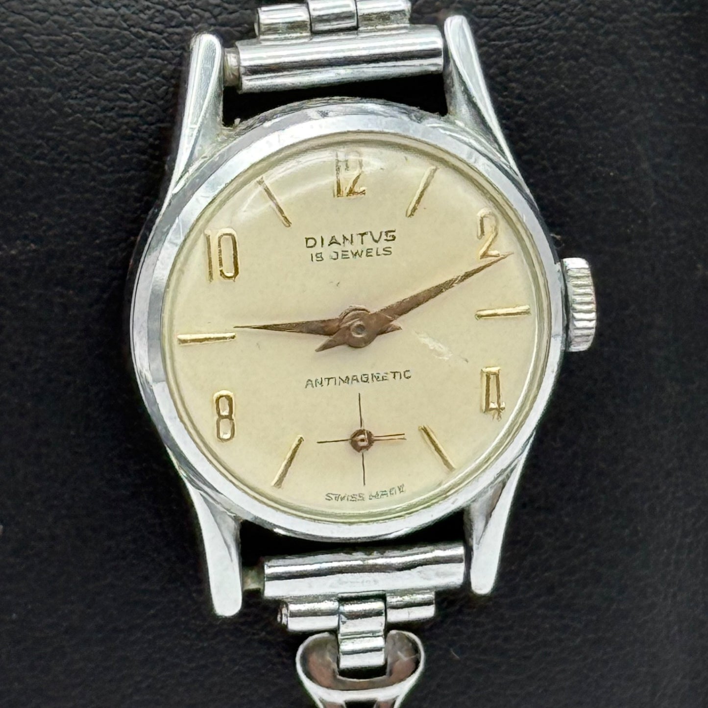 21mm Vintage Diantus 15 Jewels Sub Seconds Swiss Manual Wind Watch PARTS REPAIR