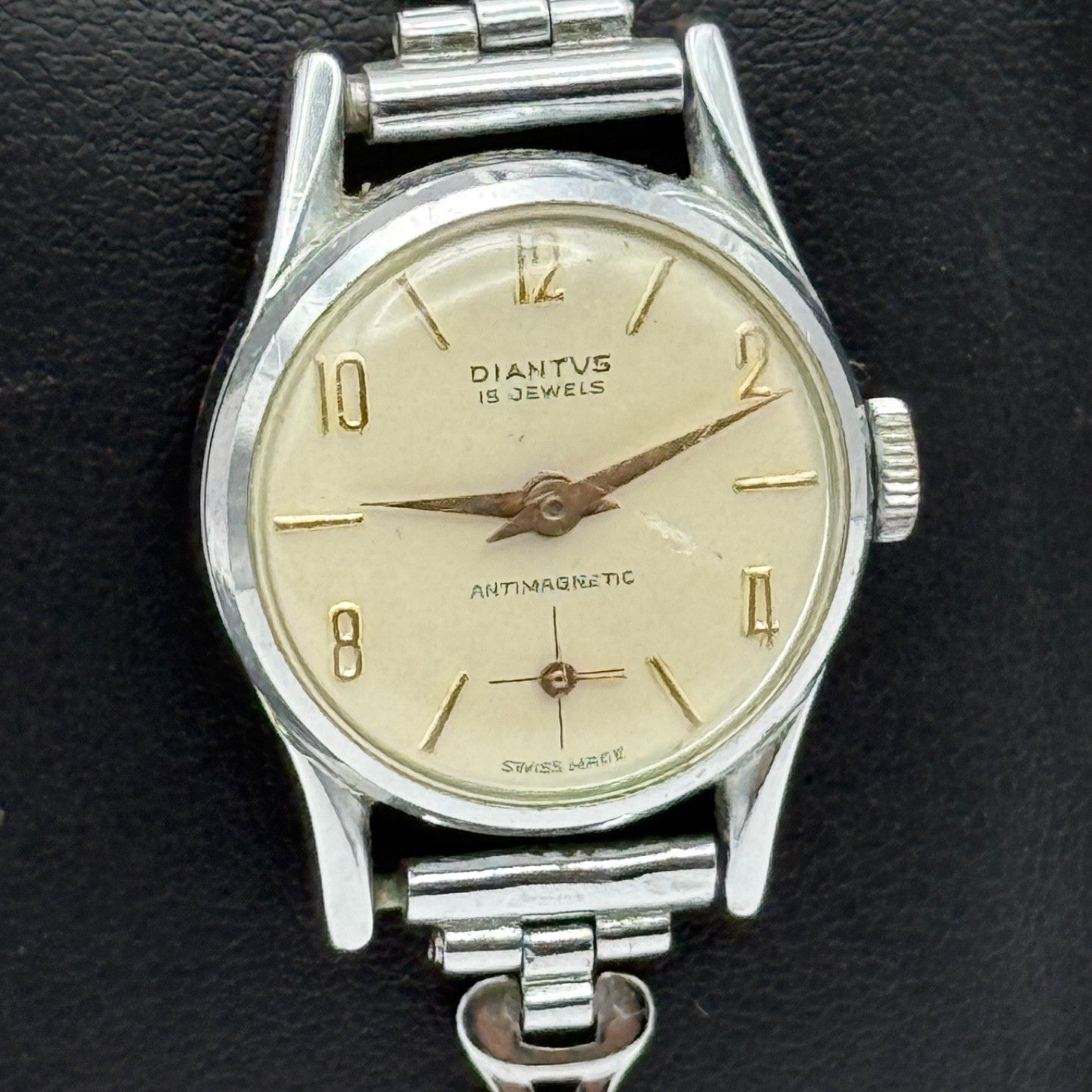 21mm Vintage Diantus 15 Jewels Sub Seconds Swiss Manual Wind Watch PARTS REPAIR