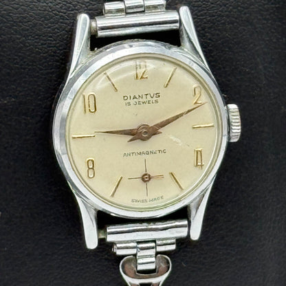 21mm Vintage Diantus 15 Jewels Sub Seconds Swiss Manual Wind Watch PARTS REPAIR