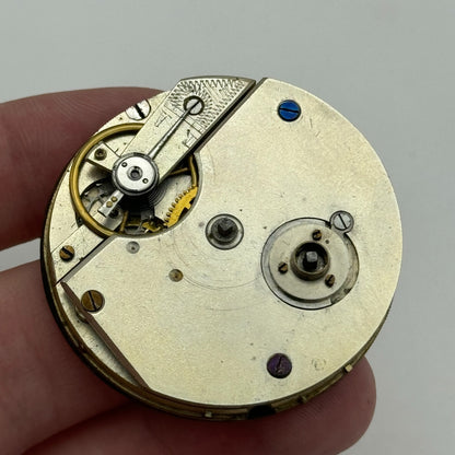 42.7mm Antique Key Wound Balance Intact Pocket Watch Movement Dial Hands PARTS