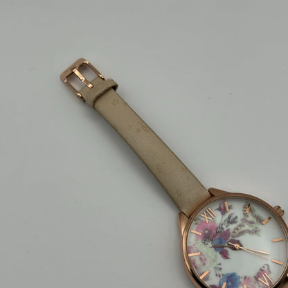 Elizabeth Rose Ladies Quartz Watch Floral Dial Rose Gold Tone Working 36mm