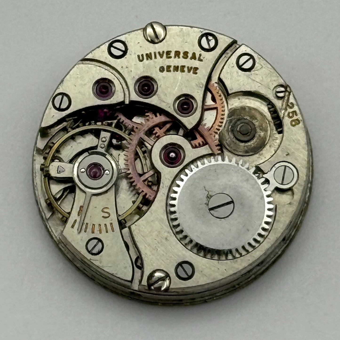 19.9mm Vintage Universal Geneve 258 Manual Wind Watch Movement PARTS REPAIR