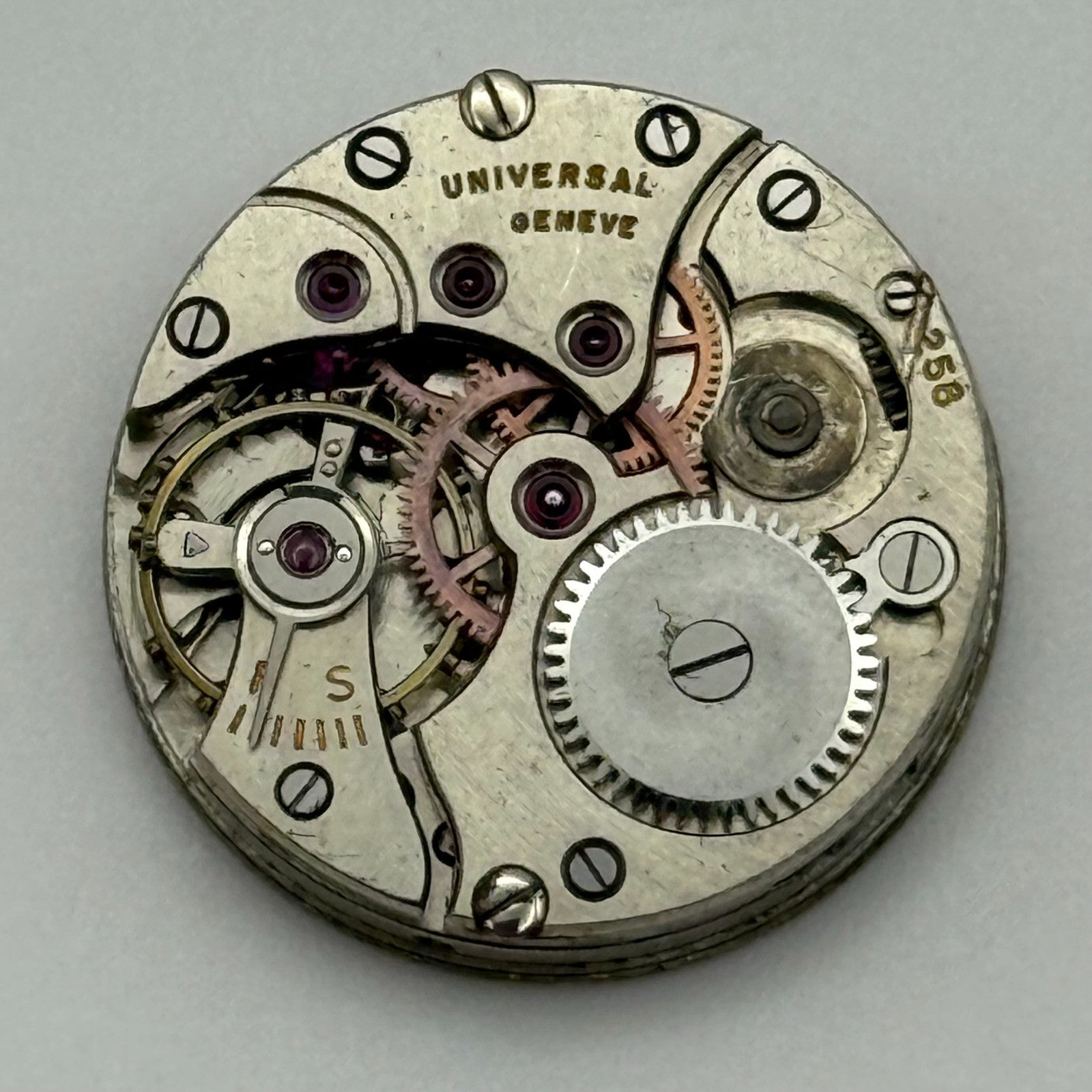 19.9mm Vintage Universal Geneve 258 Manual Wind Watch Movement PARTS REPAIR