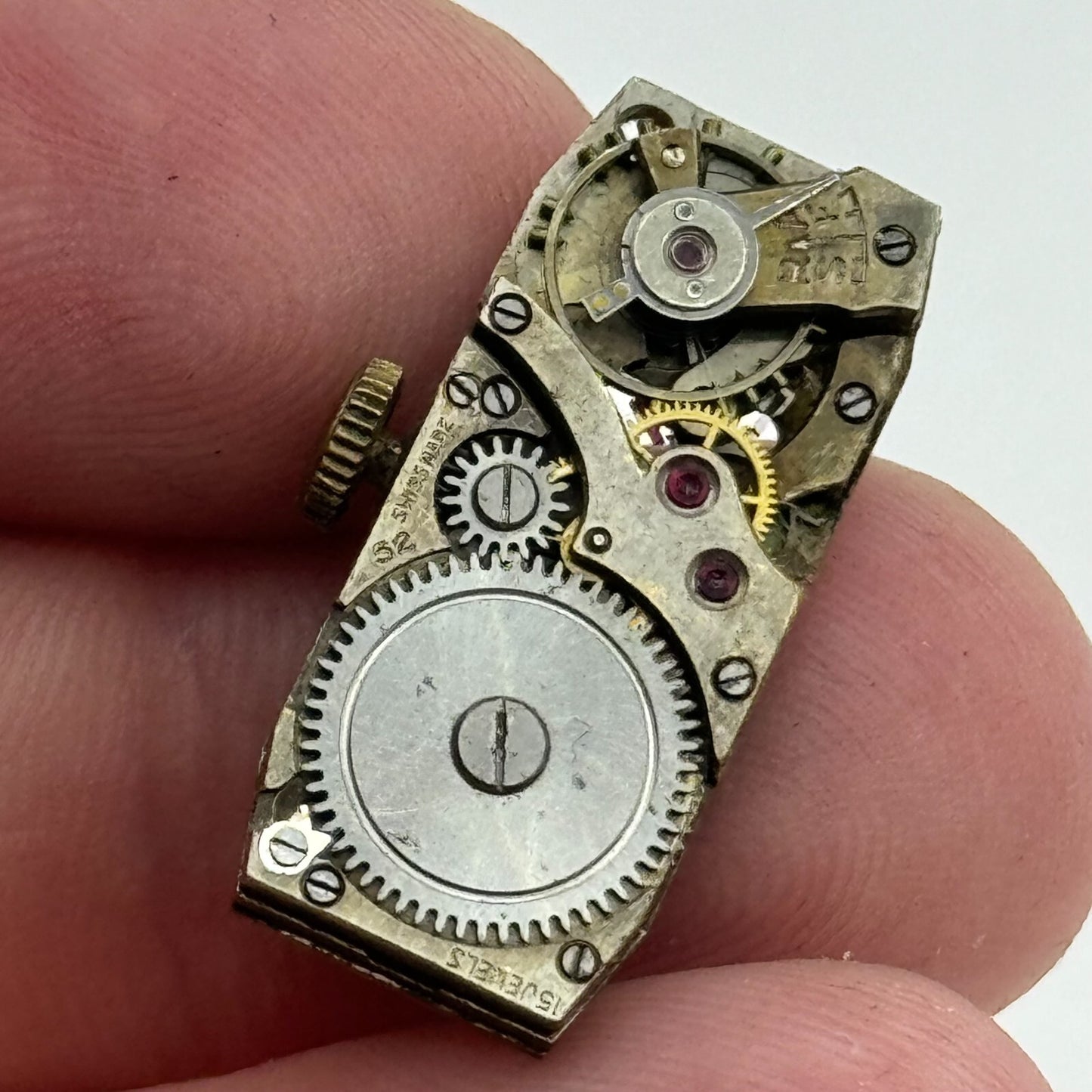 11.2mm FHF 52 Tank Watch Movement Manual Wind Swiss Made 15 Jewels PARTS SPARES