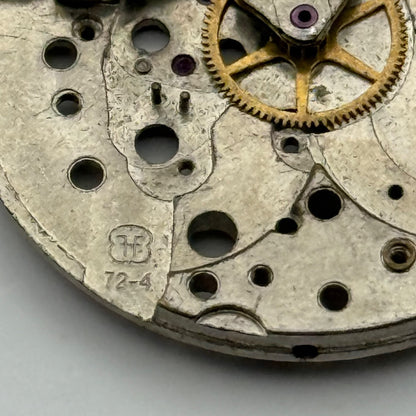 FHF 72-4 Watch Movement Manual Wind Vintage Swiss Incomplete Parts Repair 25.9mm