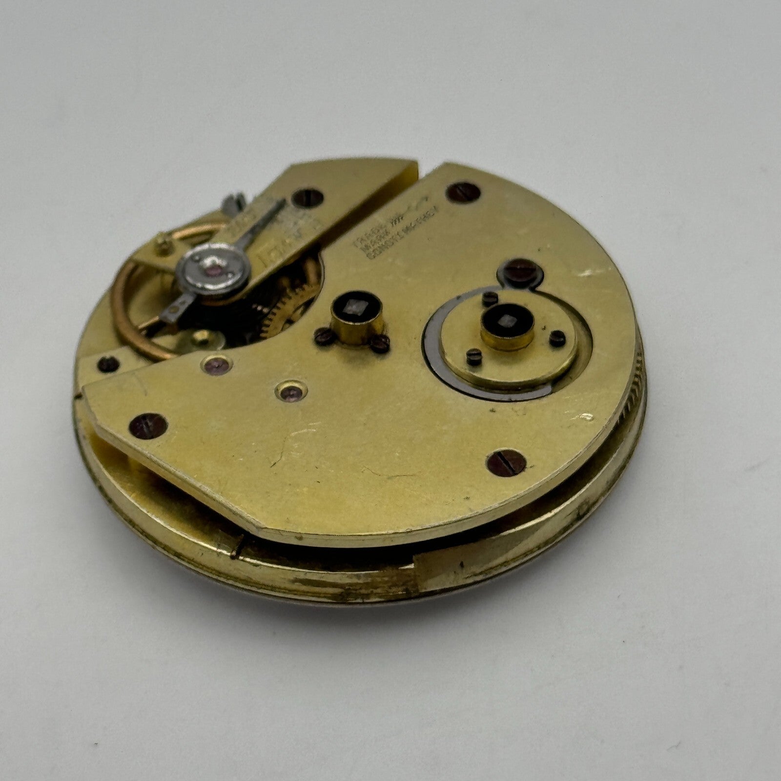 40.5mm Antique Trade Mark Consti Mathey Key Wound Pocket Watch Movement PARTS