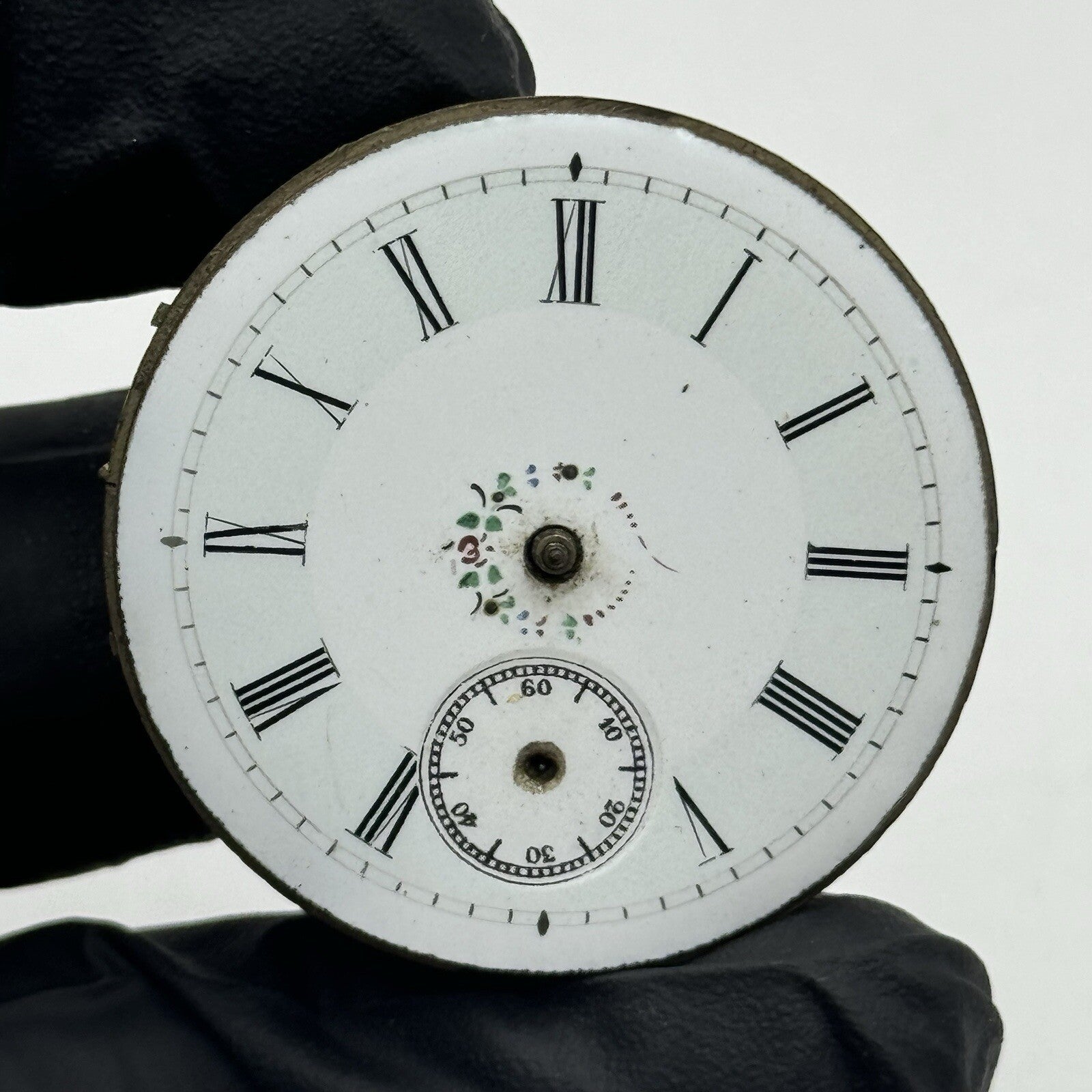 36.2mm Beautiful Patterned Dial Cylinder Pocket Watch Movement FOR PARTS