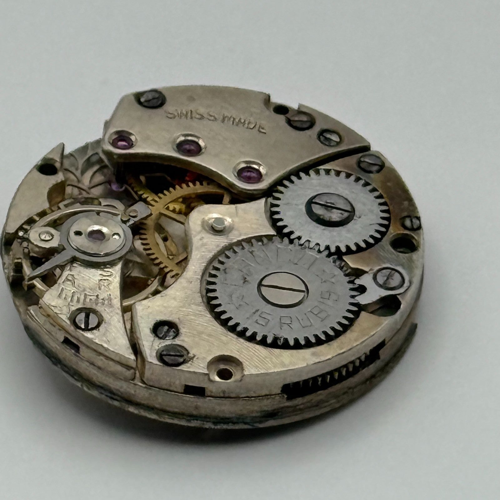 Lanco 15 Rubis Watch Movement Manual Wind Vintage Swiss Parts Repair 19.7mm