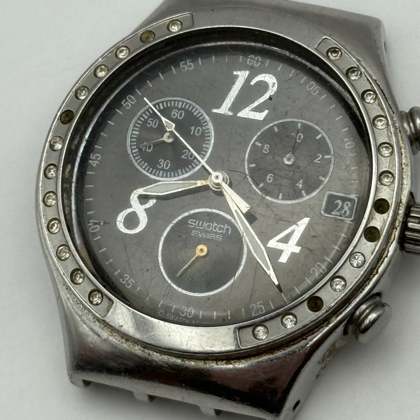 39mm Vintage 2006 Swatch Dreamnight Swiss YCS485GC Chronograph Watch UNTESTED