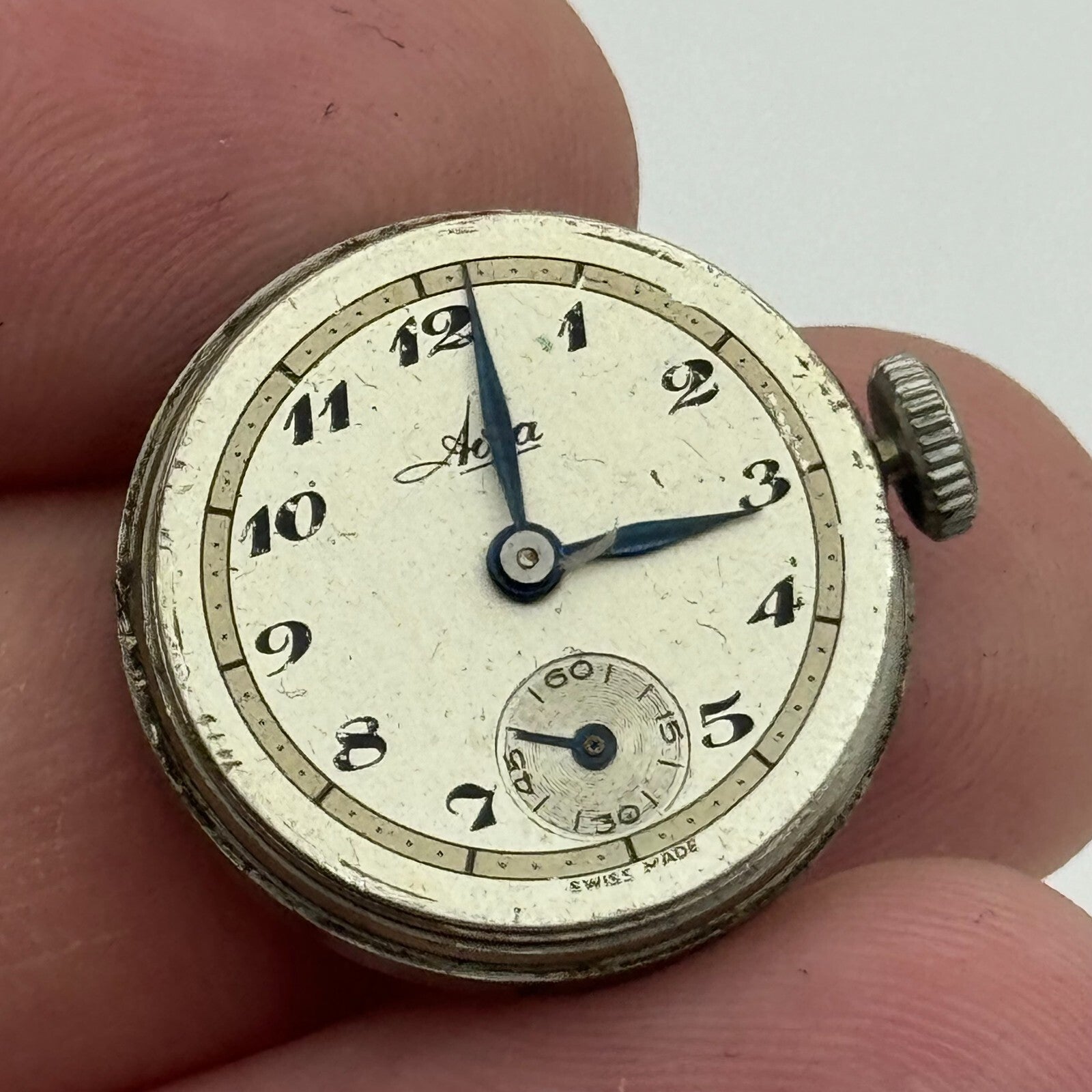 19.7mm Avia Dennison Denisteel Manual Wind Swiss Watch Movement Vintage PARTS
