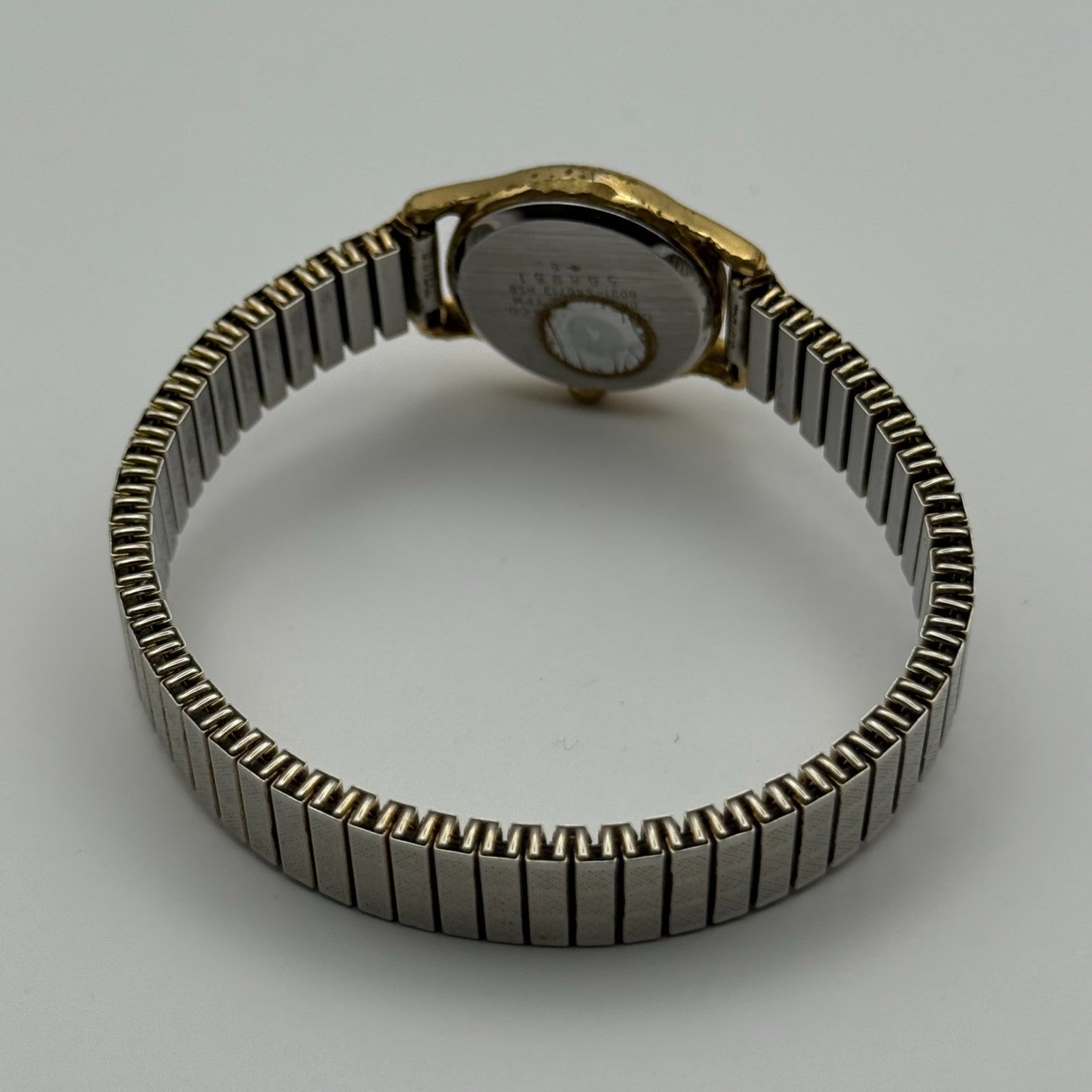 Citizen Ladies Quartz Watch White Dial Two Tone Stretch Band Japan Working 23mm