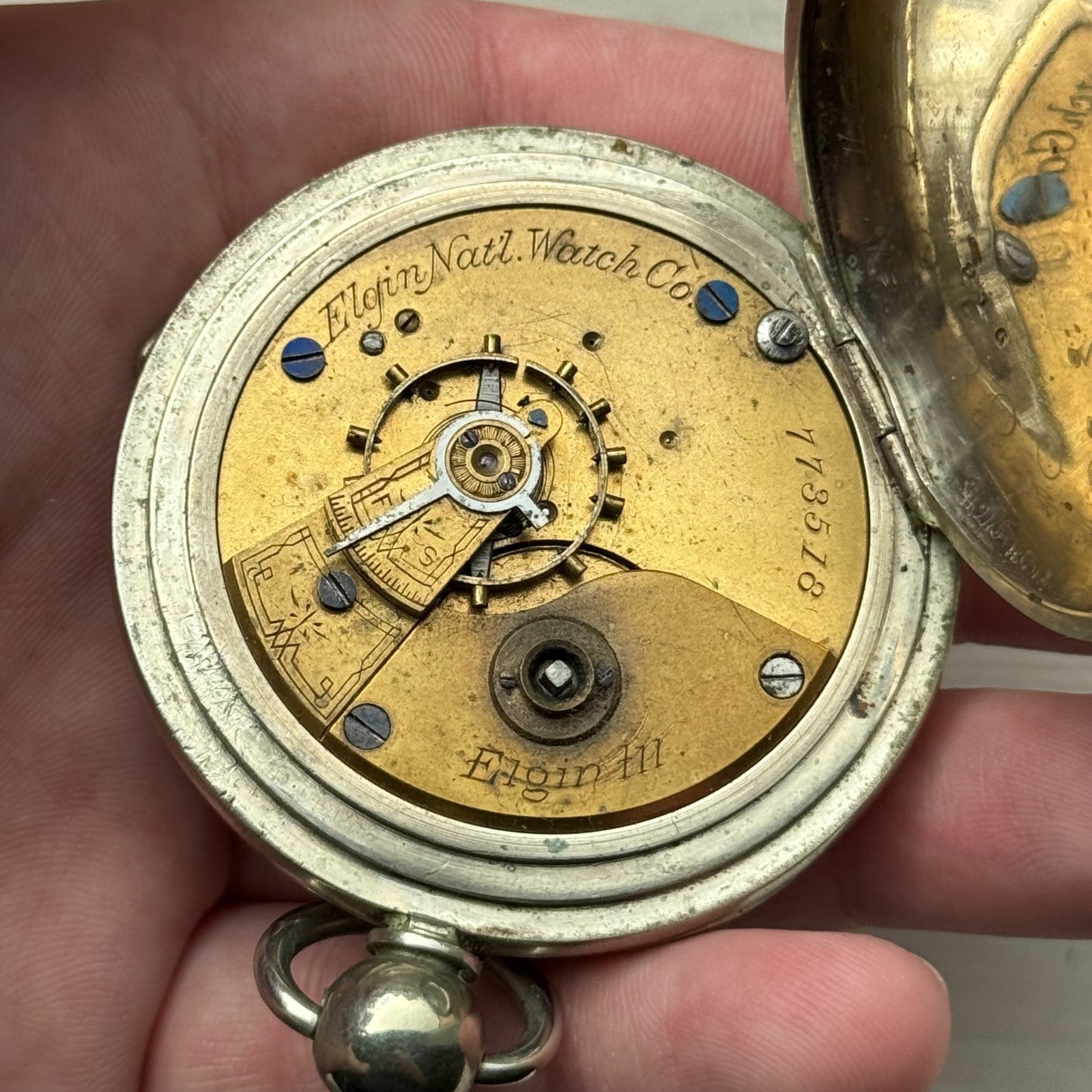 Elgin Grade 7 Pocket Watch Antique Illinois Sub Seconds Key Wound Parts American