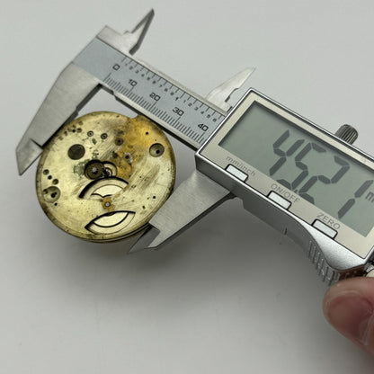 45.3mm Antique Key Wound Balance Intact Pocket Watch Movement PARTS REPAIR SPARE