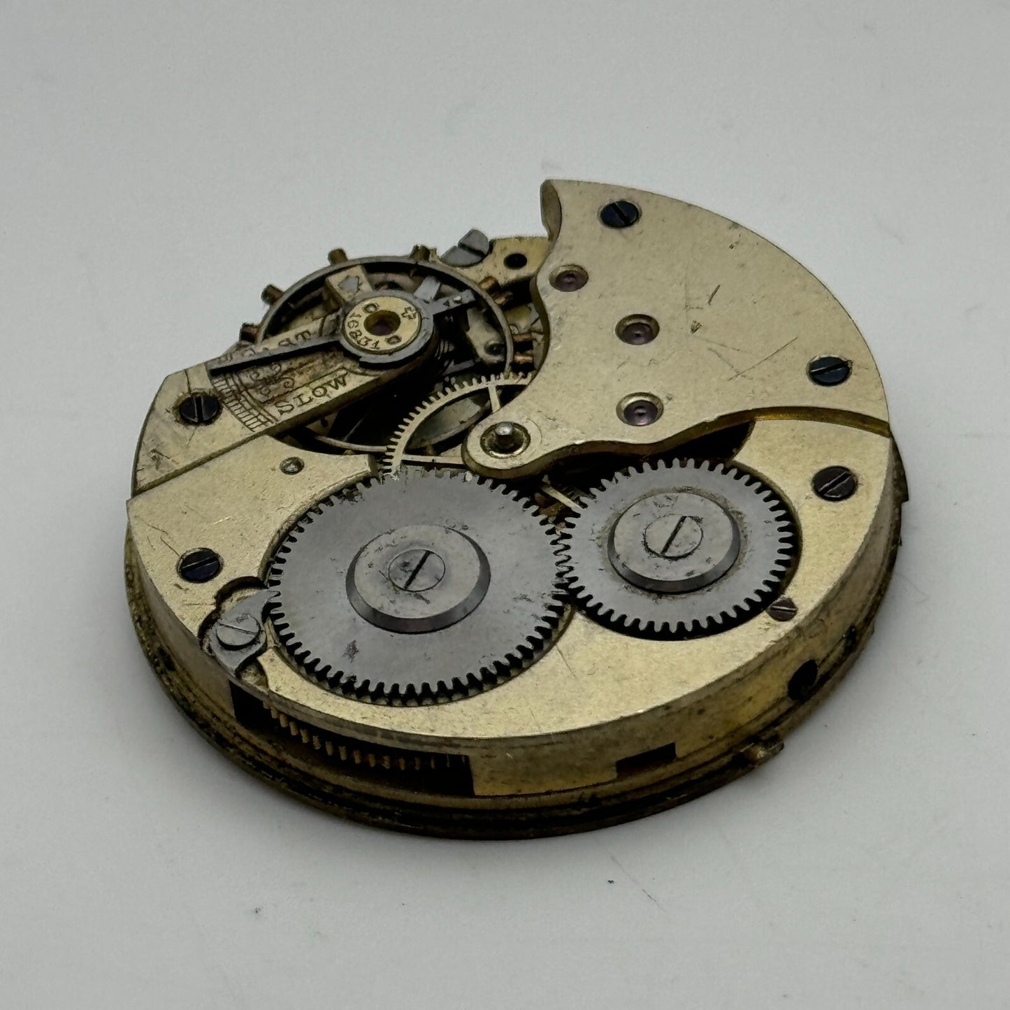 40.6mm Antique Patent 16831 Possible Longines Pocket Watch Movement PARTS SPARES