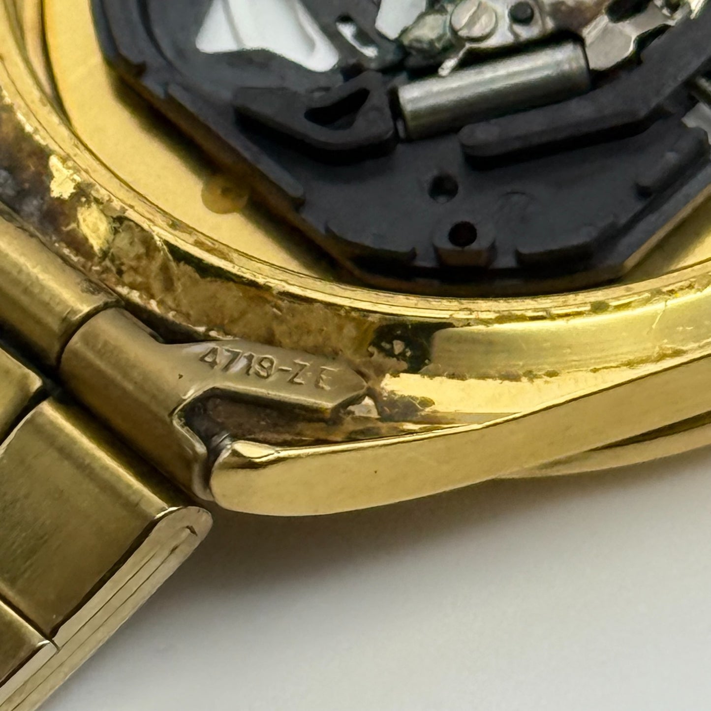 Seiko Mens Quartz Watch 7N43-9070 Gold Tone Bracelet Japan 36mm PARTS REPAIR