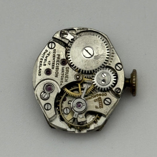 15.1mm Vintage Gruen Precision 270 Manual Wind Watch Movement PARTS REPAIR