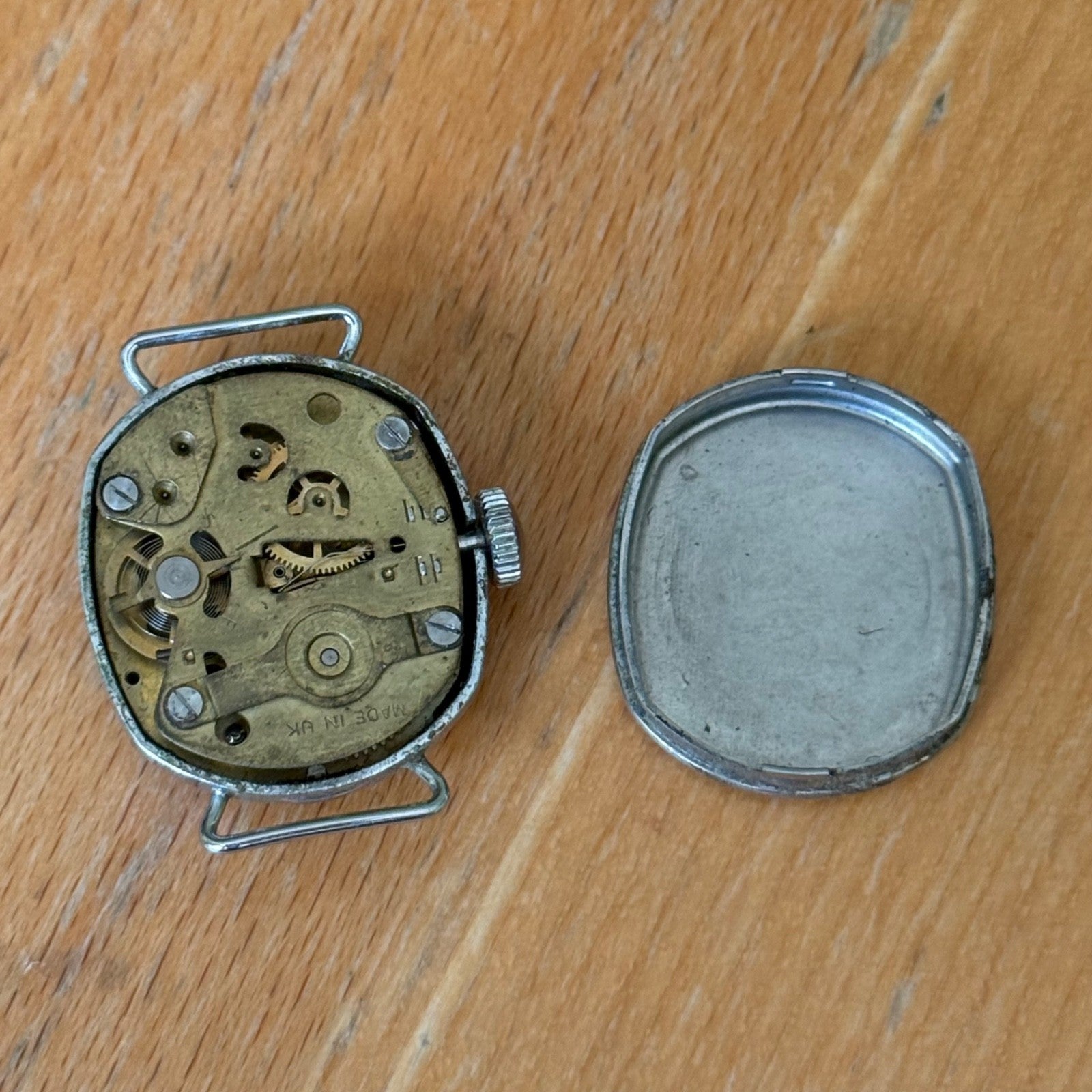 23mm Vintage Westclox Made In Uk Silver Tone Manual Wind Watch PARTS / REPAIR