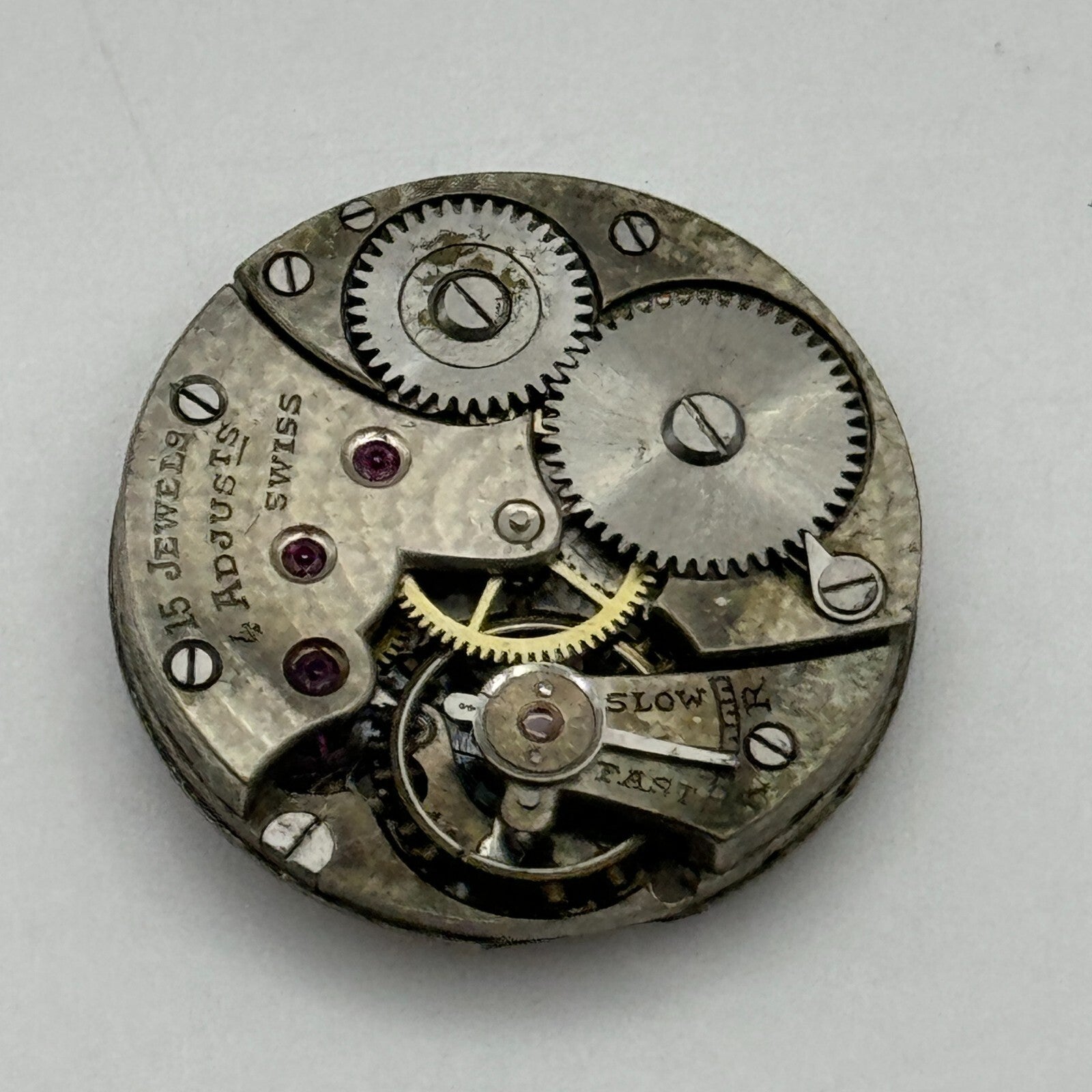 23.2mm Possibly Movado 15 Jewels 4 Adjustments Manual Wind Watch Movement PARTS